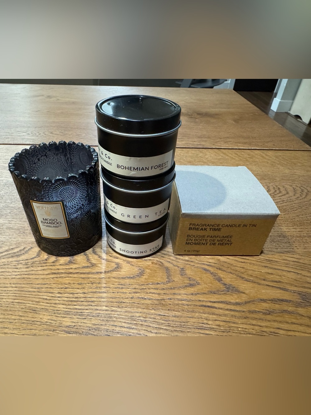 MUJI Candle + Voluspa Candle Bundle / Minimalist Home Fragrance Set